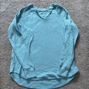 American Eagle Outfitters Light Blue Waffle Knit Top